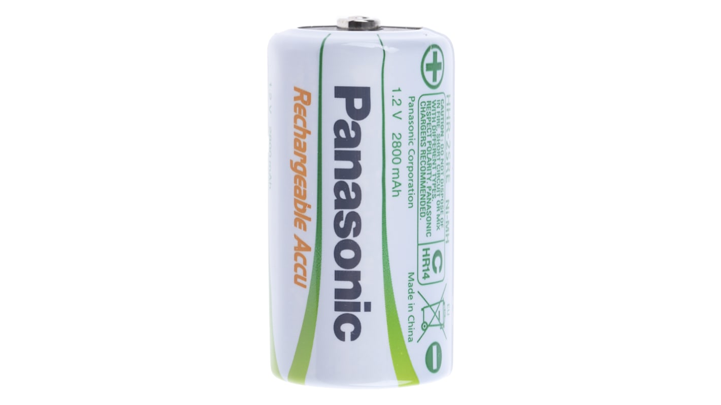 Panasonic NiMH Rechargeable C Batteries, 2.8Ah