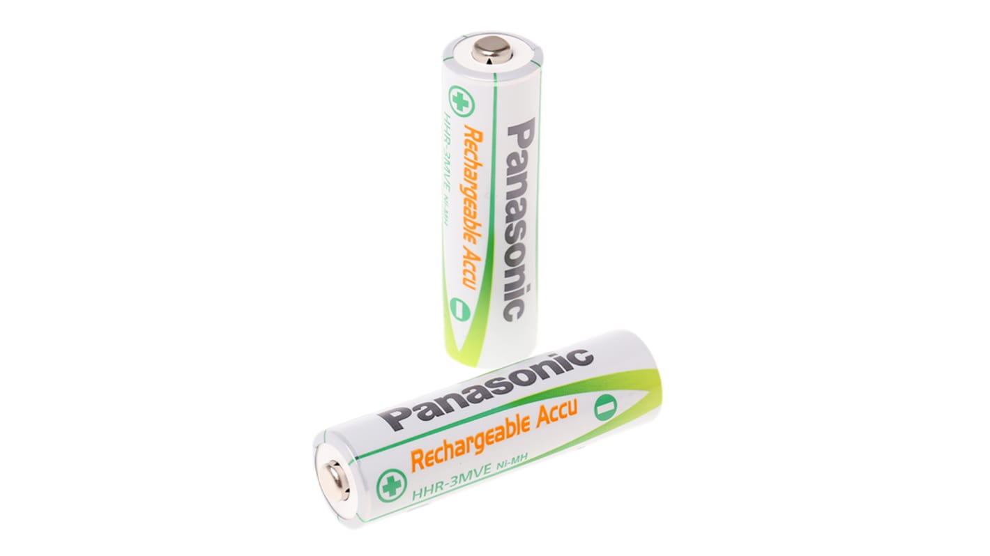 Panasonic AA NiMH Rechargeable AA Batteries, 1.9Ah, 1.2V - Pack of 2