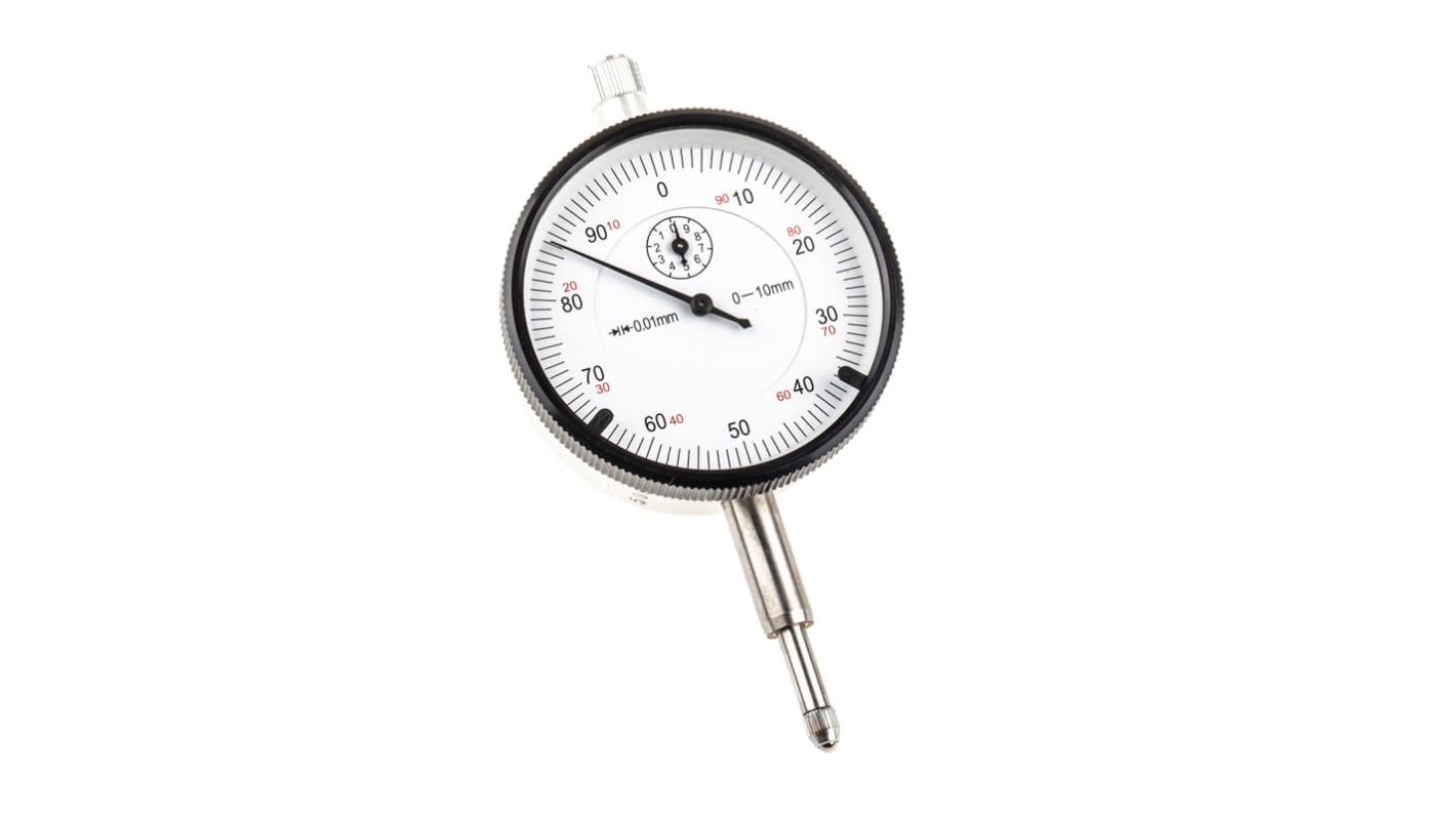 Reloj comparador RS PRO, , 0 → 10 mm, precisión ±0,008 mm