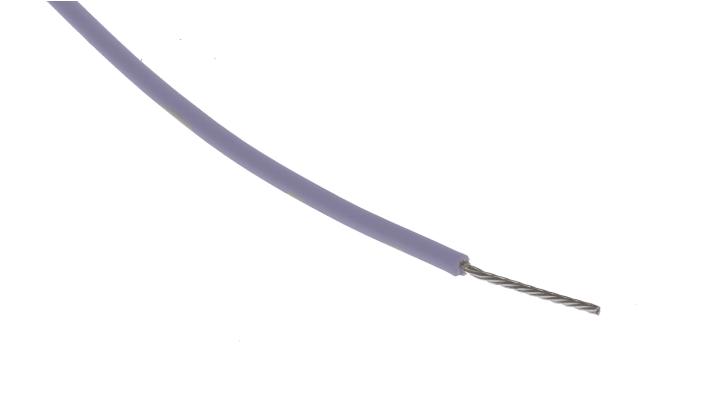 RS PRO Purple 0.08mm² Hook Up Wire, 28 AWG, 7/0.12 mm, 100m, PTFE Insulation