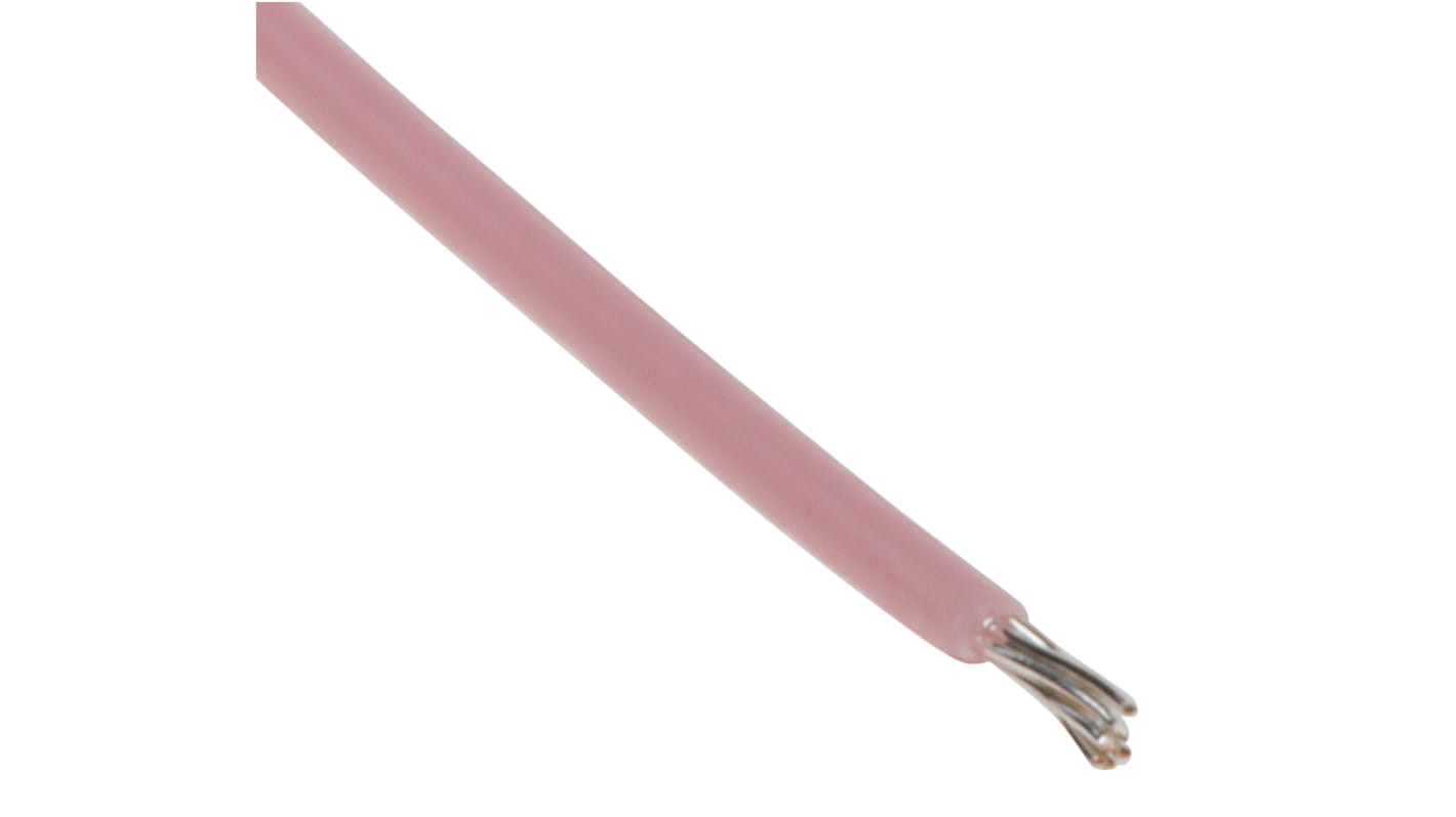 RS PRO Pink 0.12mm² Hook Up Wire, 26 AWG, 7/0.15 mm, 25m, PTFE Insulation