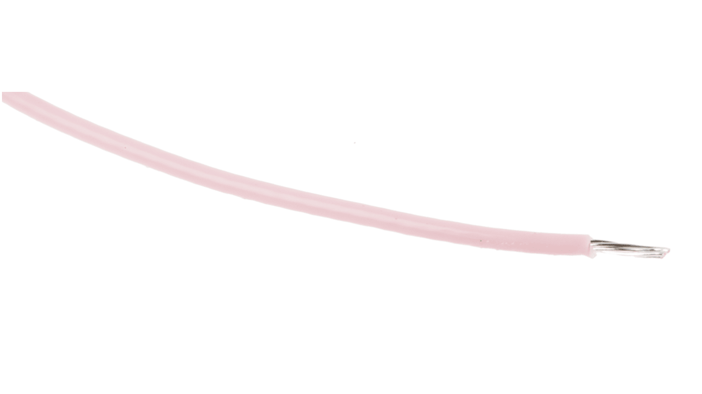 RS PRO Pink 0.12 mm² Hook Up Wire, 26 AWG, 7/0.15 mm, 100m, PTFE Insulation