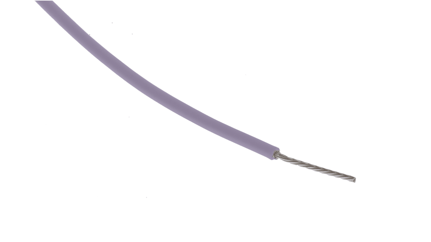 RS PRO Purple 0.12 mm² Hook Up Wire, 26 AWG, 7/0.15 mm, 100m, PTFE Insulation