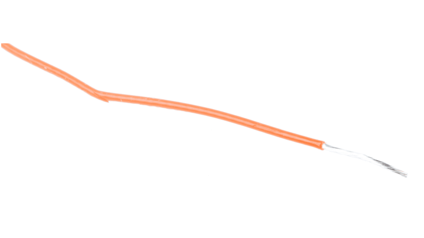Cable de conexión RS PRO, área transversal 0,12mm² Filamentos del Núcleo 7/0,15 mm Naranja, 300 V, long. 100m, 26 AWG