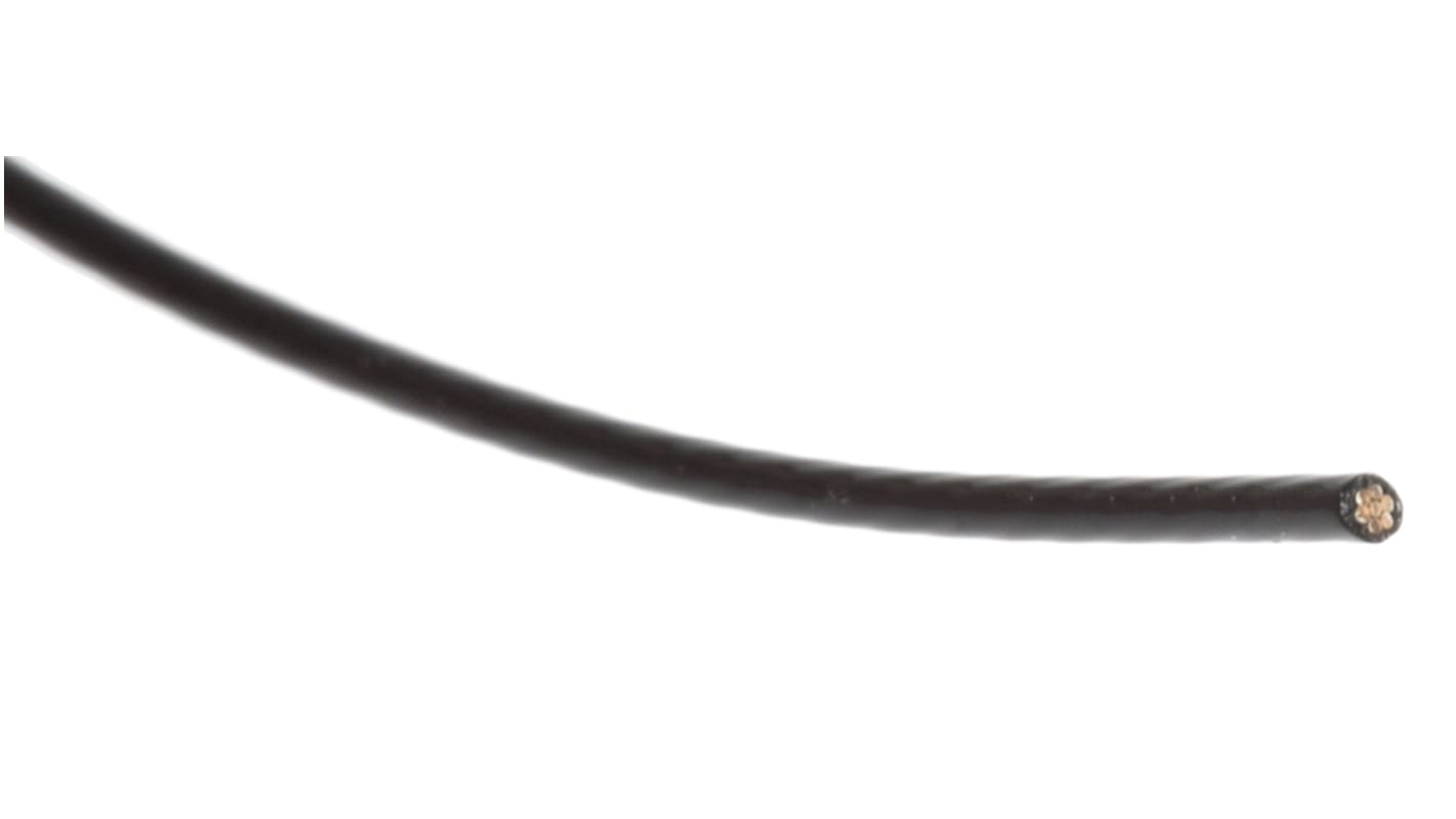 RS PRO Black 0.22 mm² Hook Up Wire, 24 AWG, 7/0.2 mm, 100m, PTFE Insulation