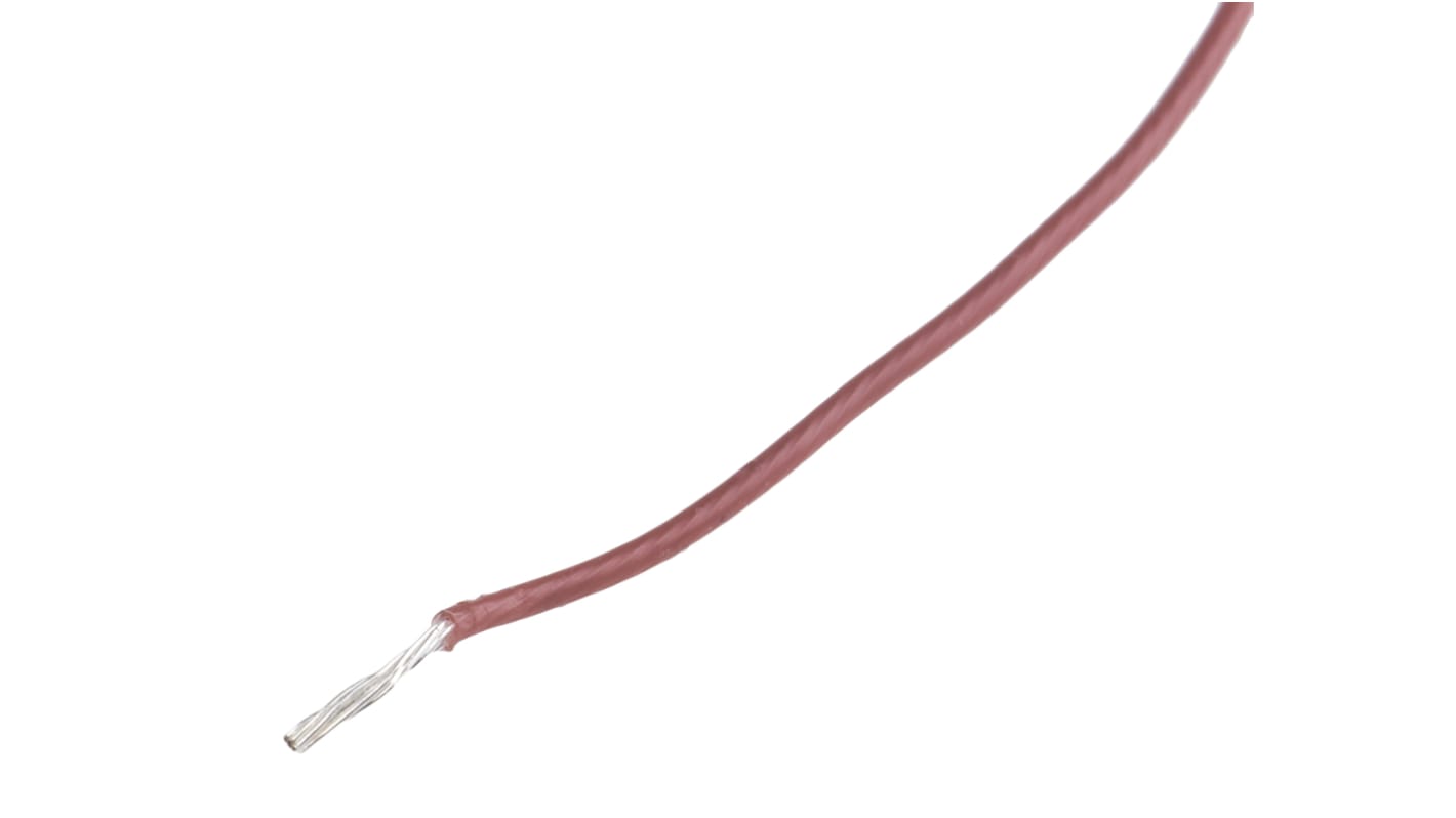 RS PRO Brown 0.6mm² Hook Up Wire, 20 AWG, 19/0.2 mm, 100m, PTFE Insulation