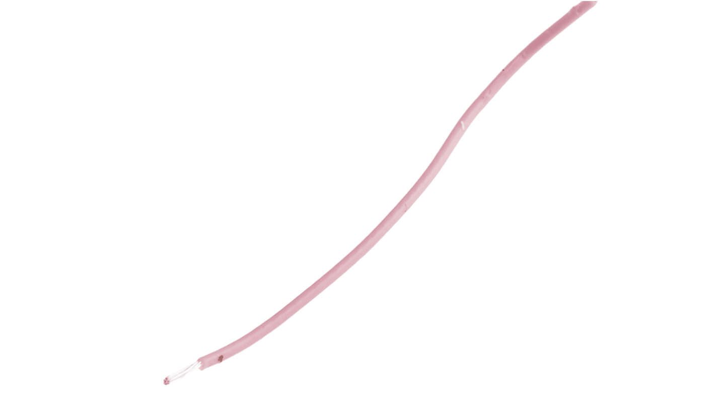 RS PRO Pink 0.22mm² Hook Up Wire, 24 AWG, 7/0.2 mm, 100m, PTFE Insulation