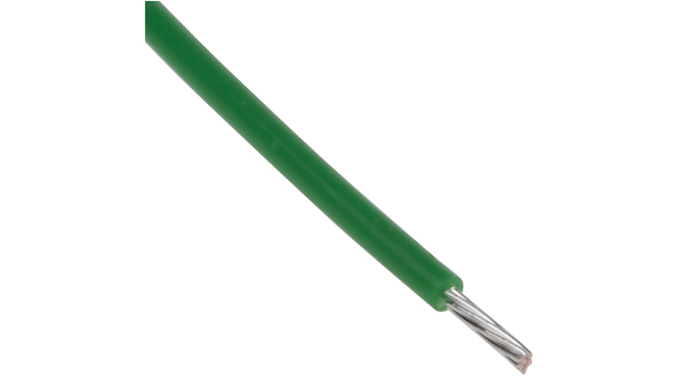 RS PRO Green 0.22mm² Hook Up Wire, 24 AWG, 7/0.2 mm, 100m, PTFE Insulation