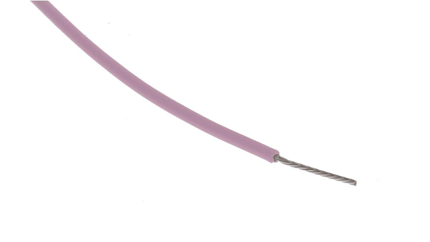 RS PRO Pink 0.34mm² Hook Up Wire, 22 AWG, 19/0.15 mm, 25m, PTFE Insulation
