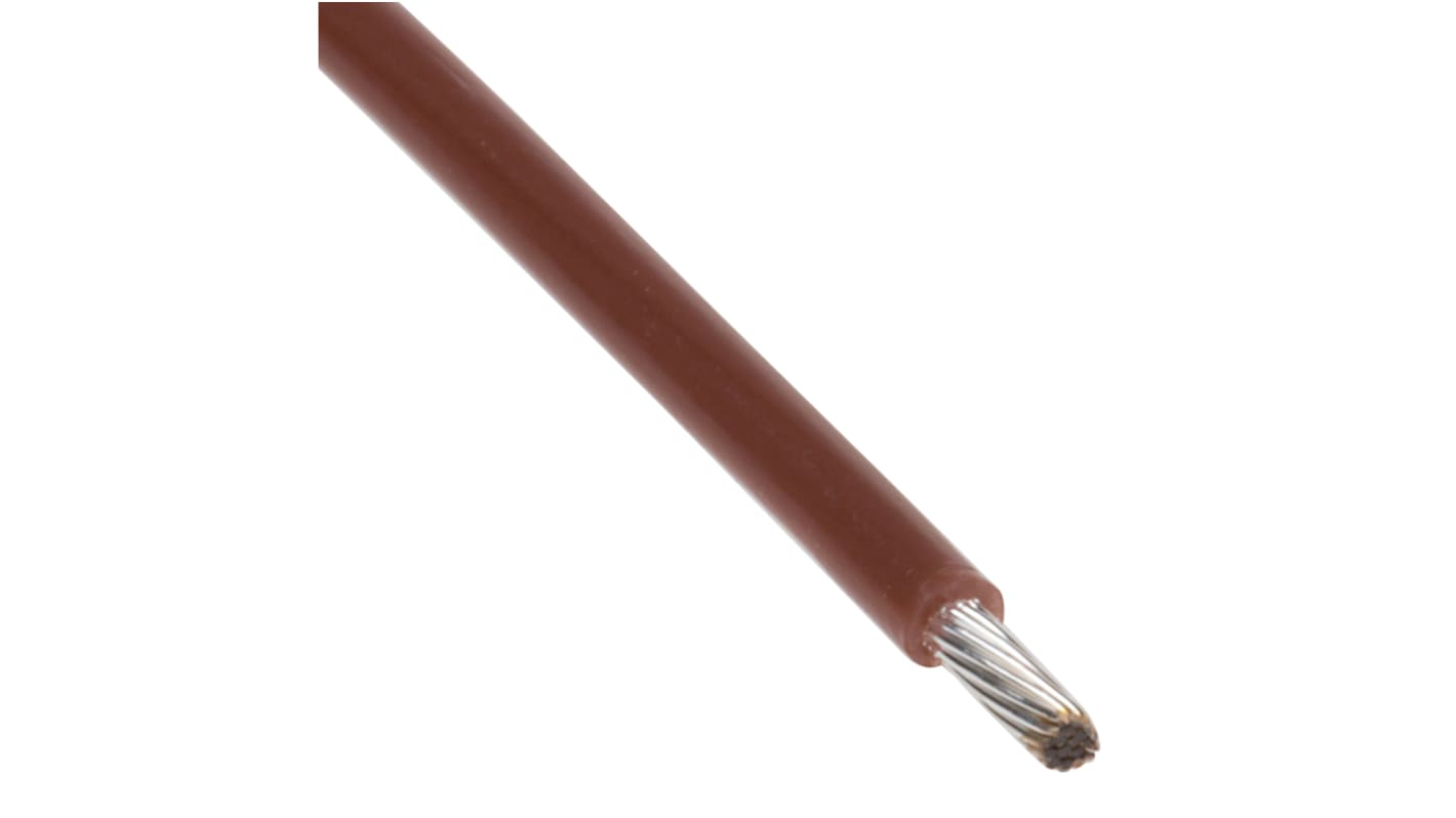 RS PRO Brown 0.6 mm² Hook Up Wire, 20 AWG, 19/0.2 mm, 100m, PTFE Insulation