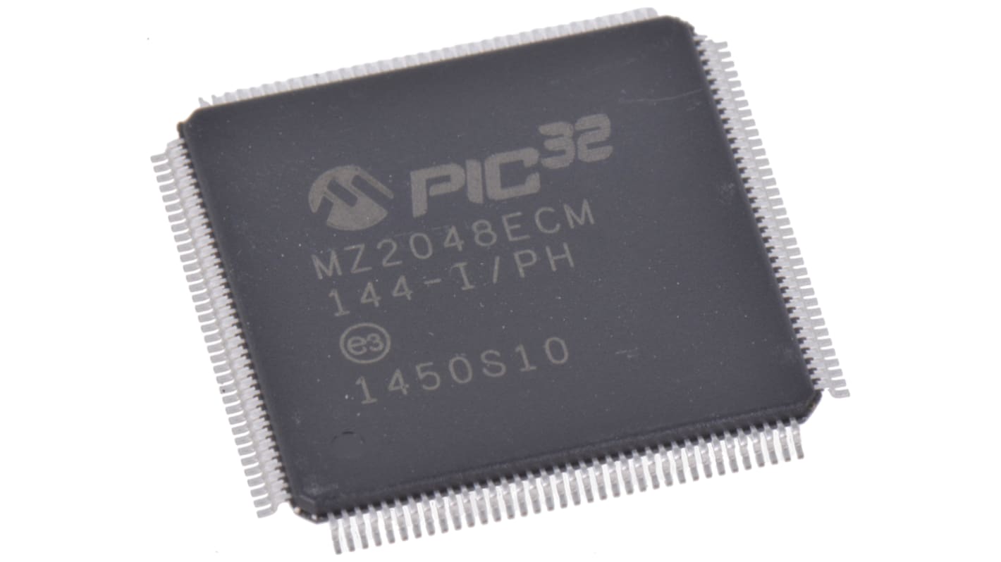 Microchip, 32bit PIC, PIC32MZ Microcontroller, 200MHz, 2.048 MB Flash, 144-Pin TQFP