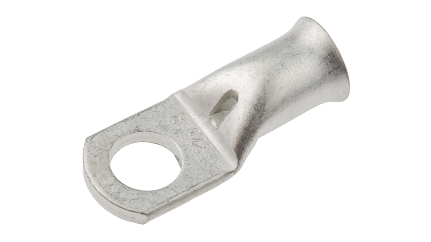 RS PRO Ringkabelschuh, Unisoliert, Kupfer, Natur, aussen ø 9.1mm, innen ø 6.7mm, max. 25mm², 8mm