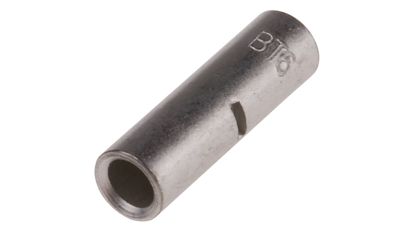 RS PRO Butt Splice Connector, Uninsulated, Tin 6 mm²
