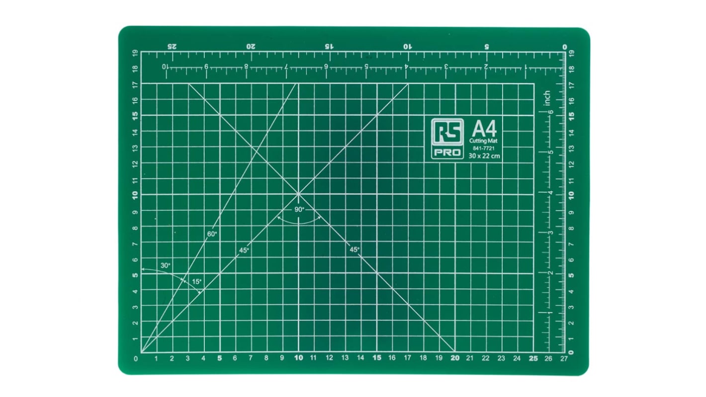 RS PRO 10mm Green Cutting Mat, L300mm x W220mm