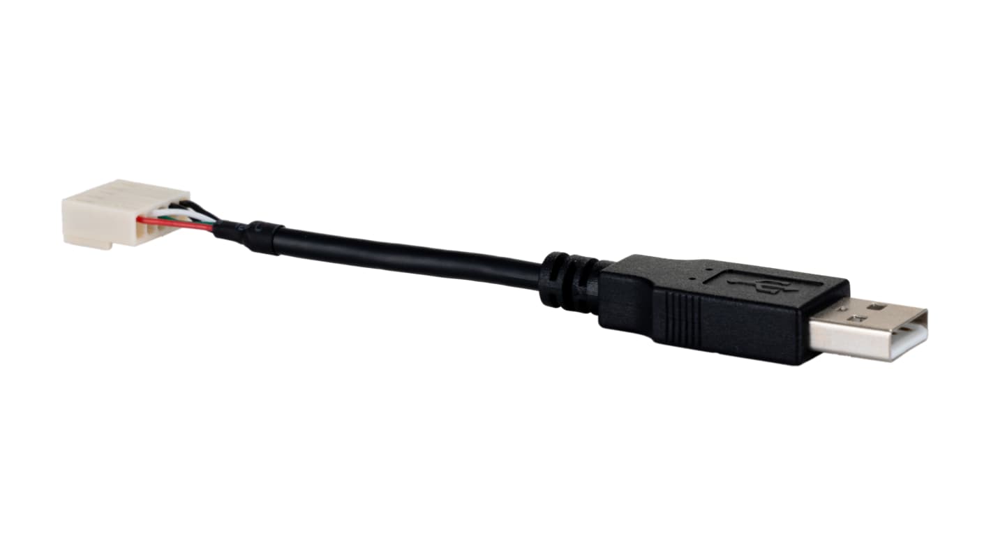 Bulgin USB 2.0, Male USB A to Female 5 Pin Socket, 100mm