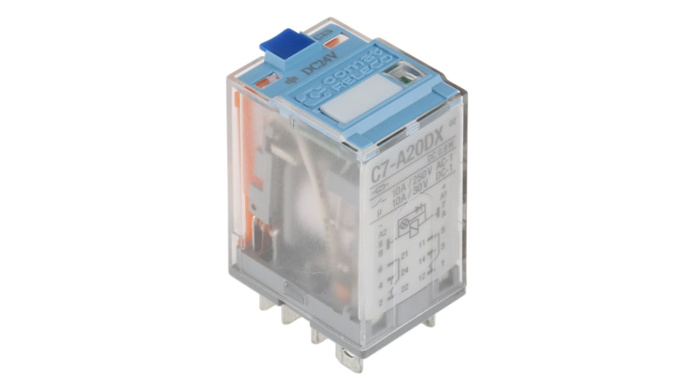 Turck C7-A20 24V dc Spule 2-poliger Wechsler Steckrelais 10A 594Ω 1W Monostabiles Relais