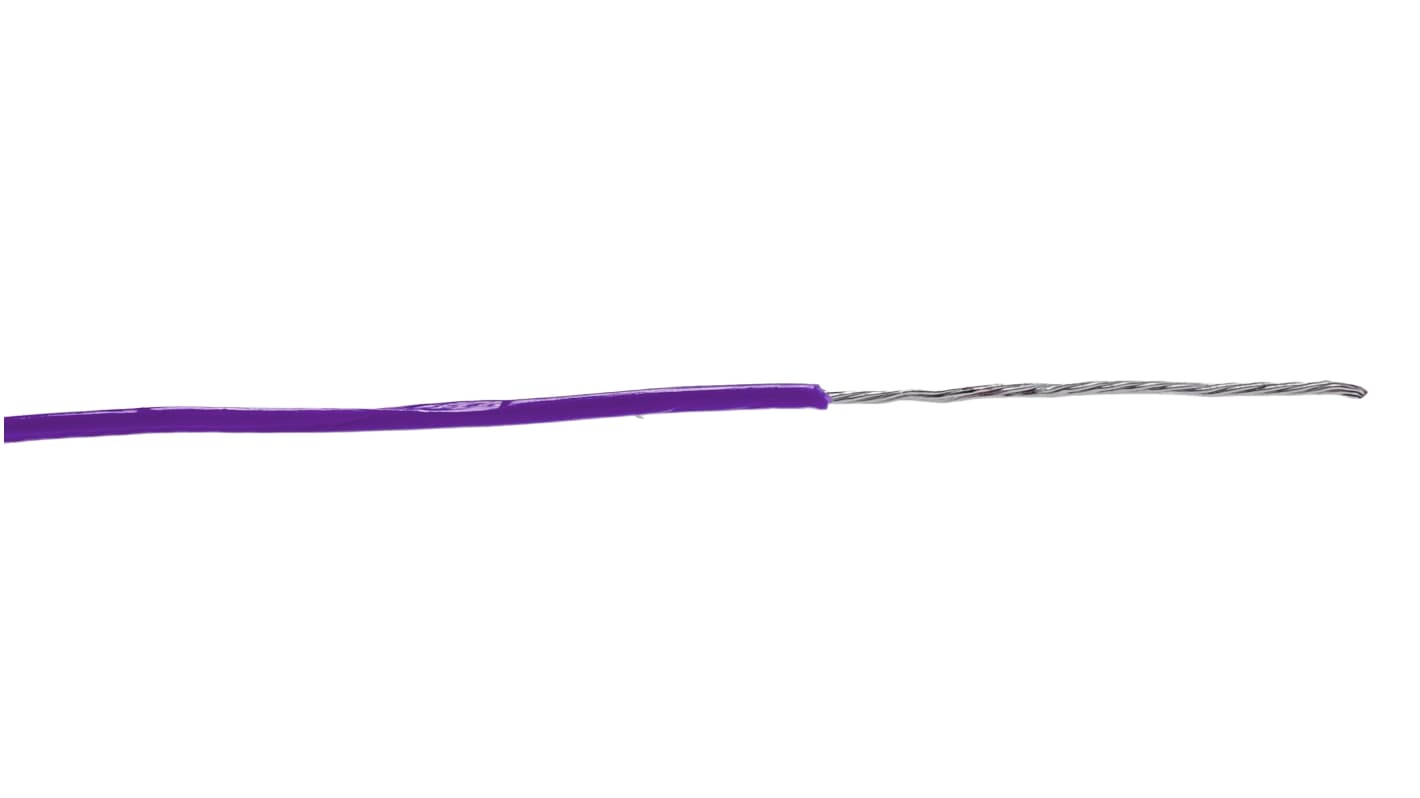 Alpha Wire Hook-up Wire PVC Series Purple 0.13 mm² Hook Up Wire, 26 AWG, 7/0.16 mm, 30m, PVC Insulation, 3049 VI005