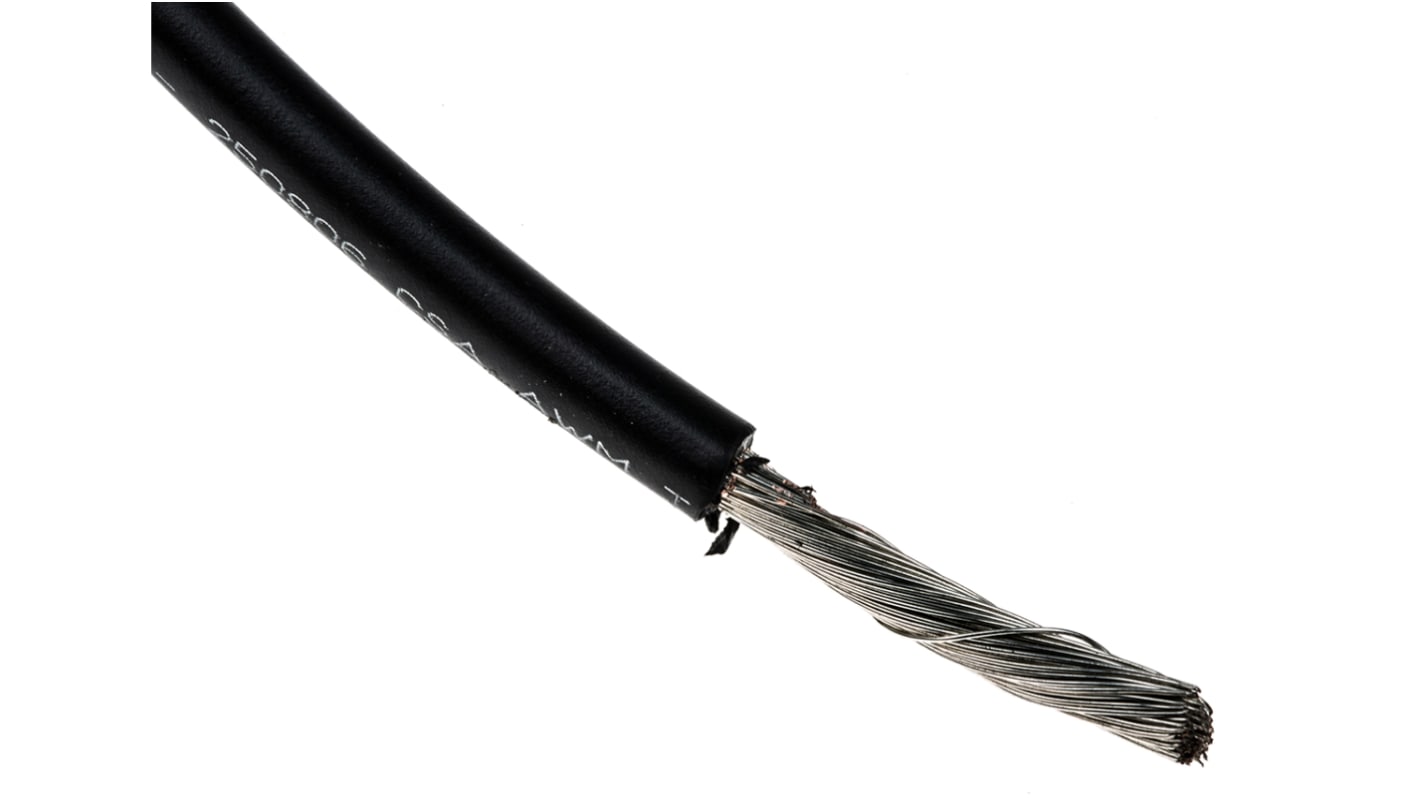 Alpha Wire Hook-up Wire PVC Series Black 5.2 mm² Hook Up Wire, 10 AWG, 105/0.25 mm, 100ft, PVC Insulation, 3081 BK005