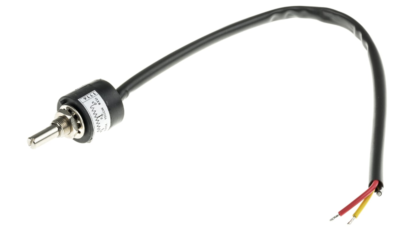 Drátový potenciometr, průměr hřídele: 6,35 mm 1kΩ ±10% 1W, Montáž do panelu RS PRO
