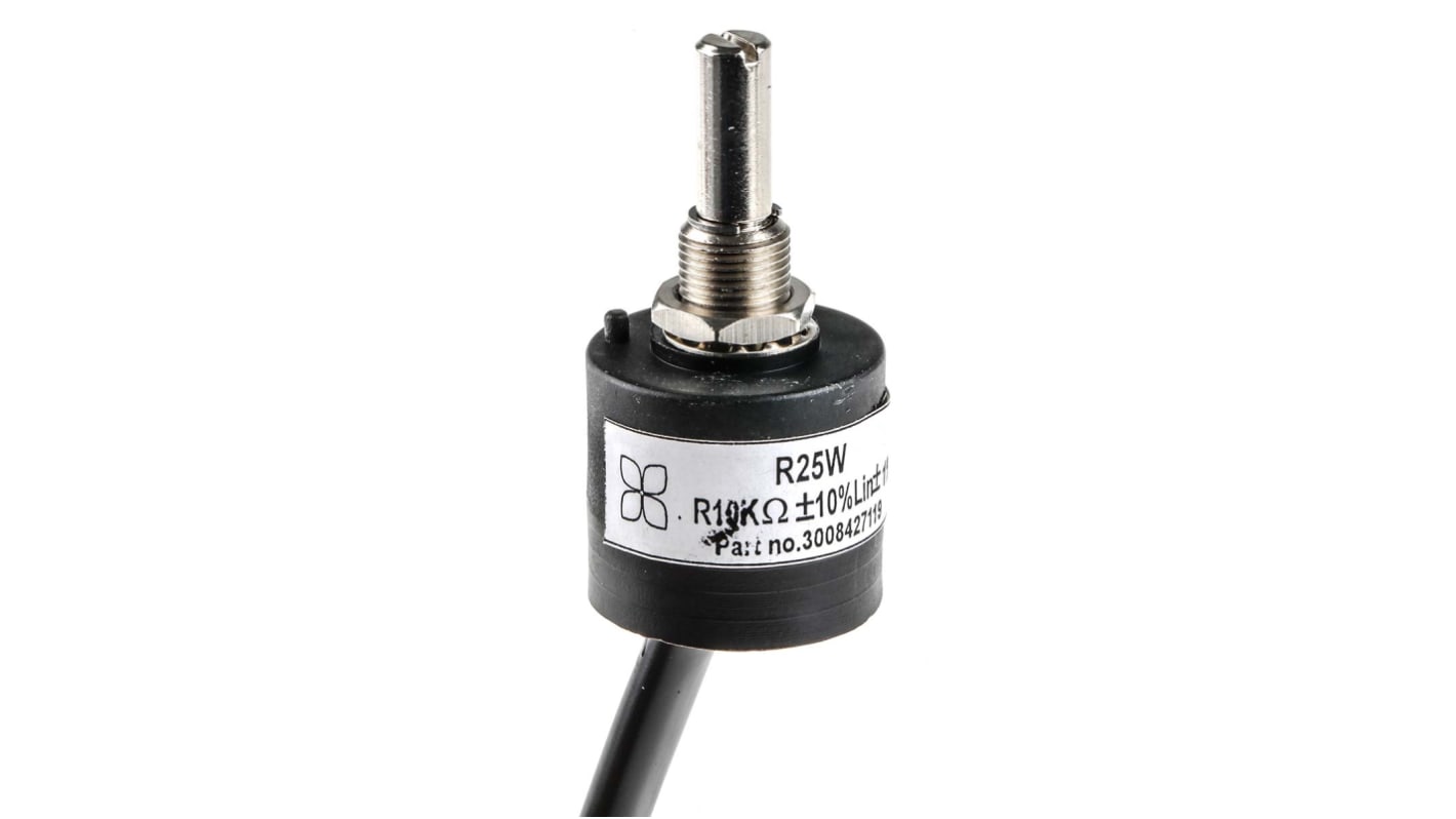 RS PRO 10kΩ Rotary Potentiometer 1-Gang Panel Mount