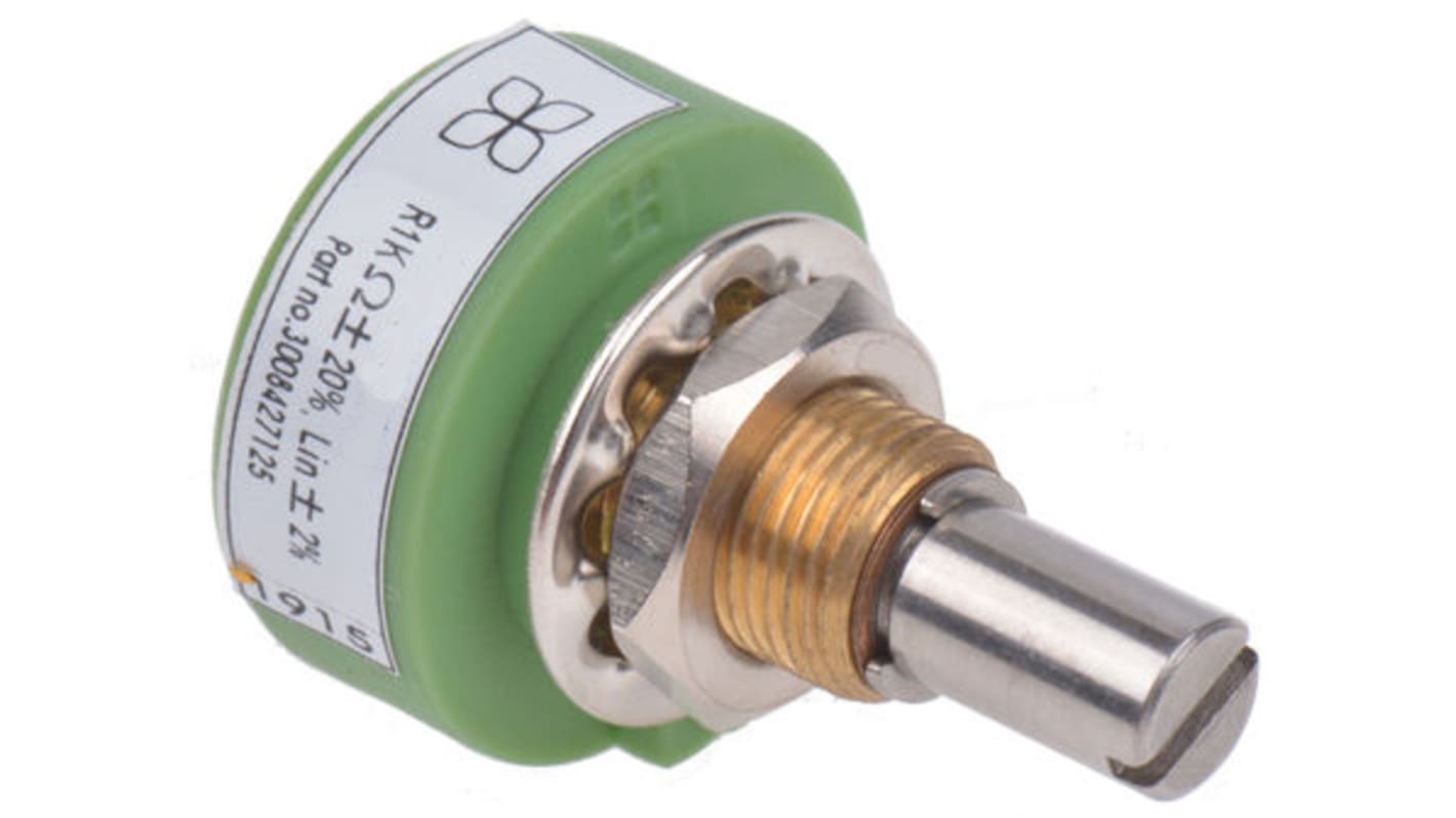 RS PRO 1kΩ Rotary Potentiometer 1-Gang Panel Mount