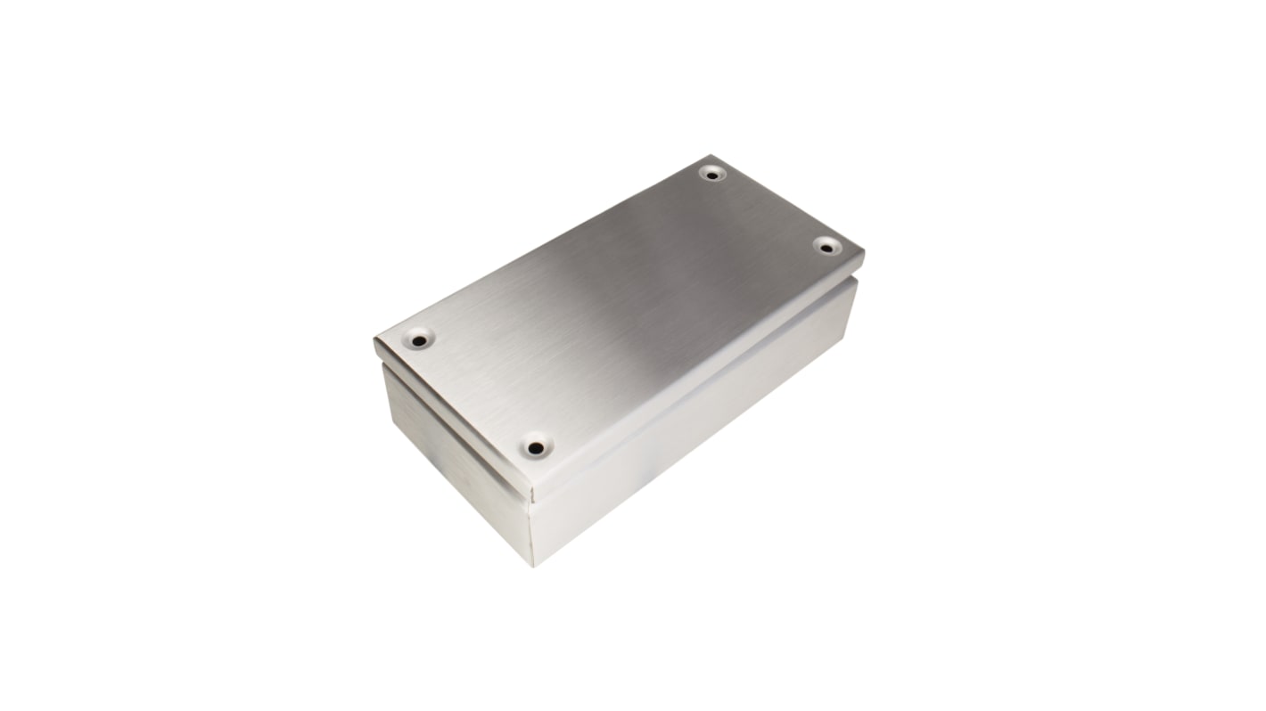 RS PRO Unpainted Stainless Steel Terminal Box, IP66, 300 x 150 x 80mm