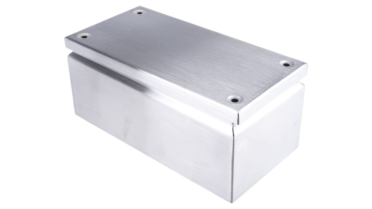 RS PRO Unpainted Stainless Steel Terminal Box, IP66, 300 x 150 x 120mm