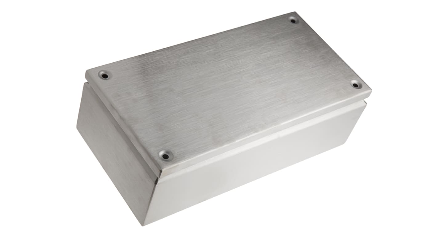 RS PRO Unpainted Stainless Steel Terminal Box, IP66, 400 x 200 x 120mm