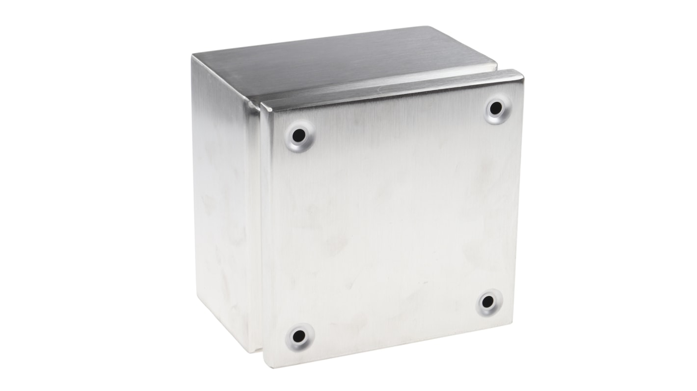 RS PRO Unpainted Stainless Steel Terminal Box, IP66, 175 x 175 x 120mm