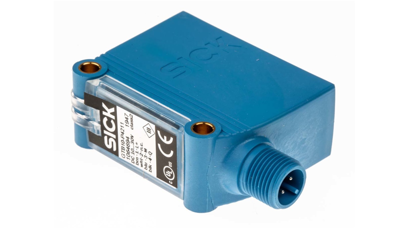 Rs-Online Sensore fotoelettrico Rettangolare SICK a soppressione di sfondo rilevamento 20 mm → 950 mm uscita PNP