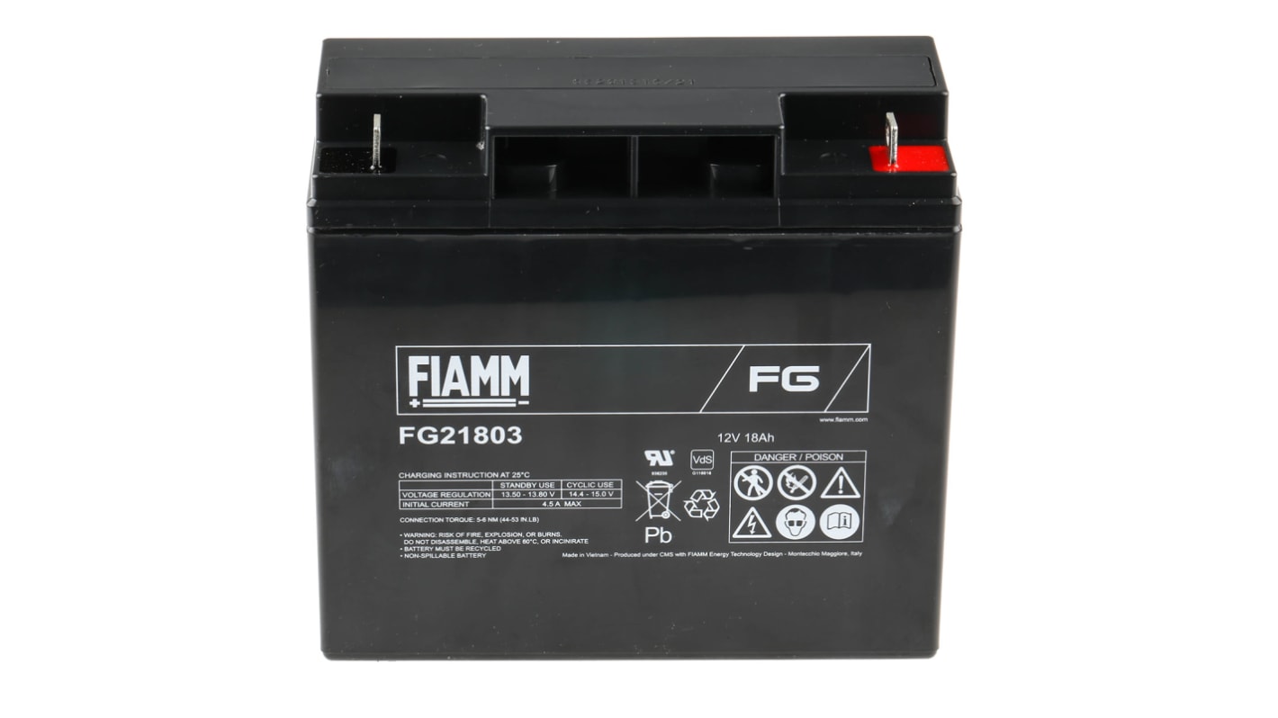 Fiamm 12V M5 Sealed Lead Acid Battery, 18Ah