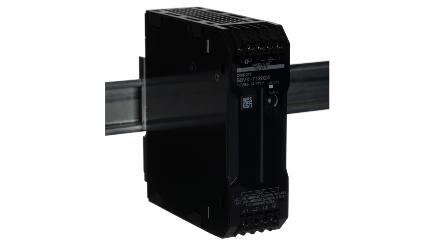 Omron S8VK-T DIN-Schienen Netzteil Getaktet 24V dc / 5A 120W 380 → 480 V ac / 450 → 600V dc