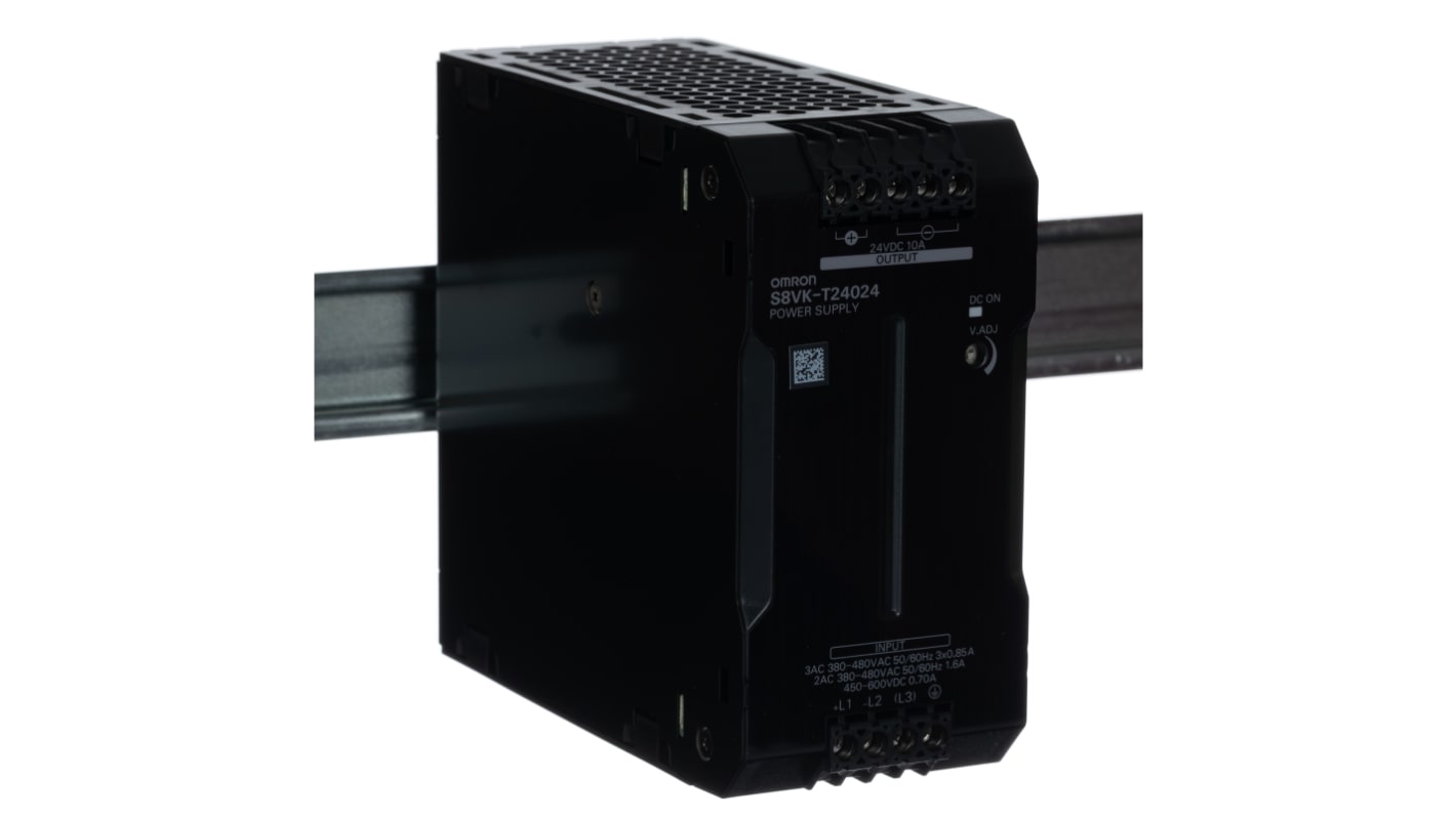 Zasilacz szyny DIN U wy 24V dc I wy 10A U we 380 → 480V ac Omron 240W impulsowy
