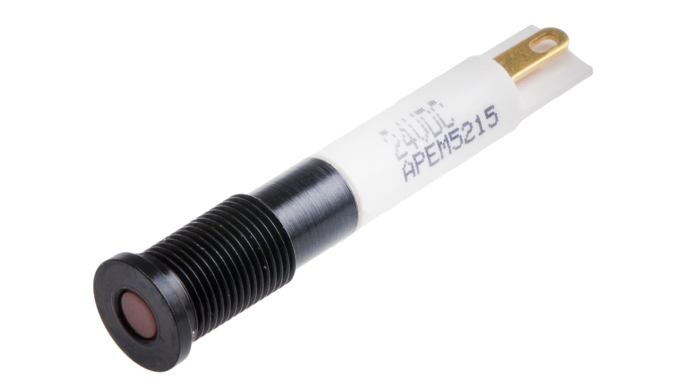 Indicatore da pannello RS PRO Arancione  a LED, 21.6 → 26.4V cc, IP67, A filo, foro da 6mm