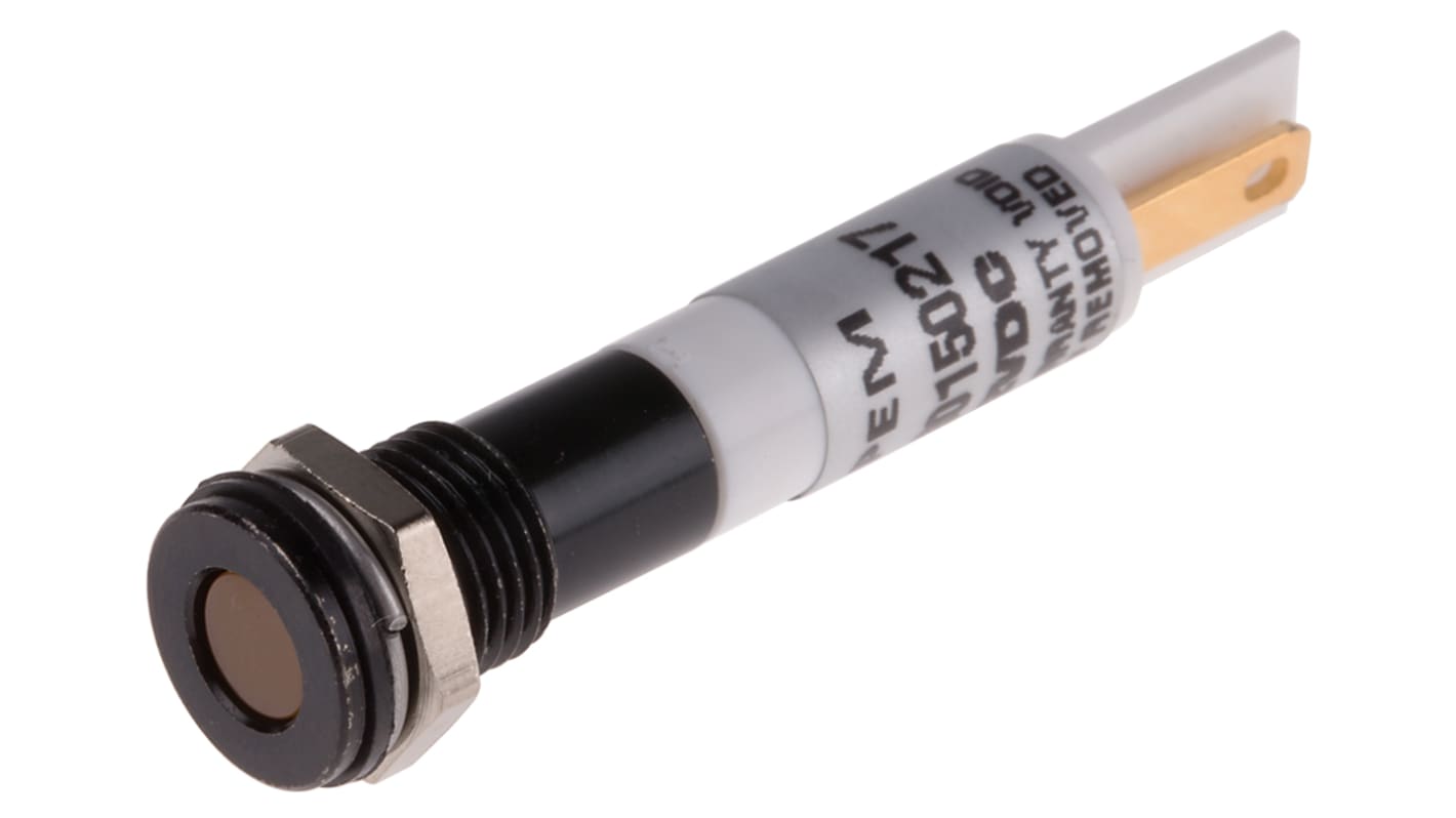 Indicatore da pannello RS PRO Arancione  a LED, 10.8 → 13.2V cc, IP67, A filo, foro da 8mm