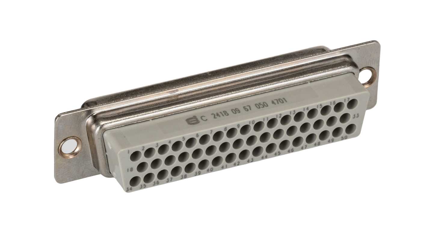 HARTING D-Sub Standard 50 Way Cable Mount D-sub Connector Socket