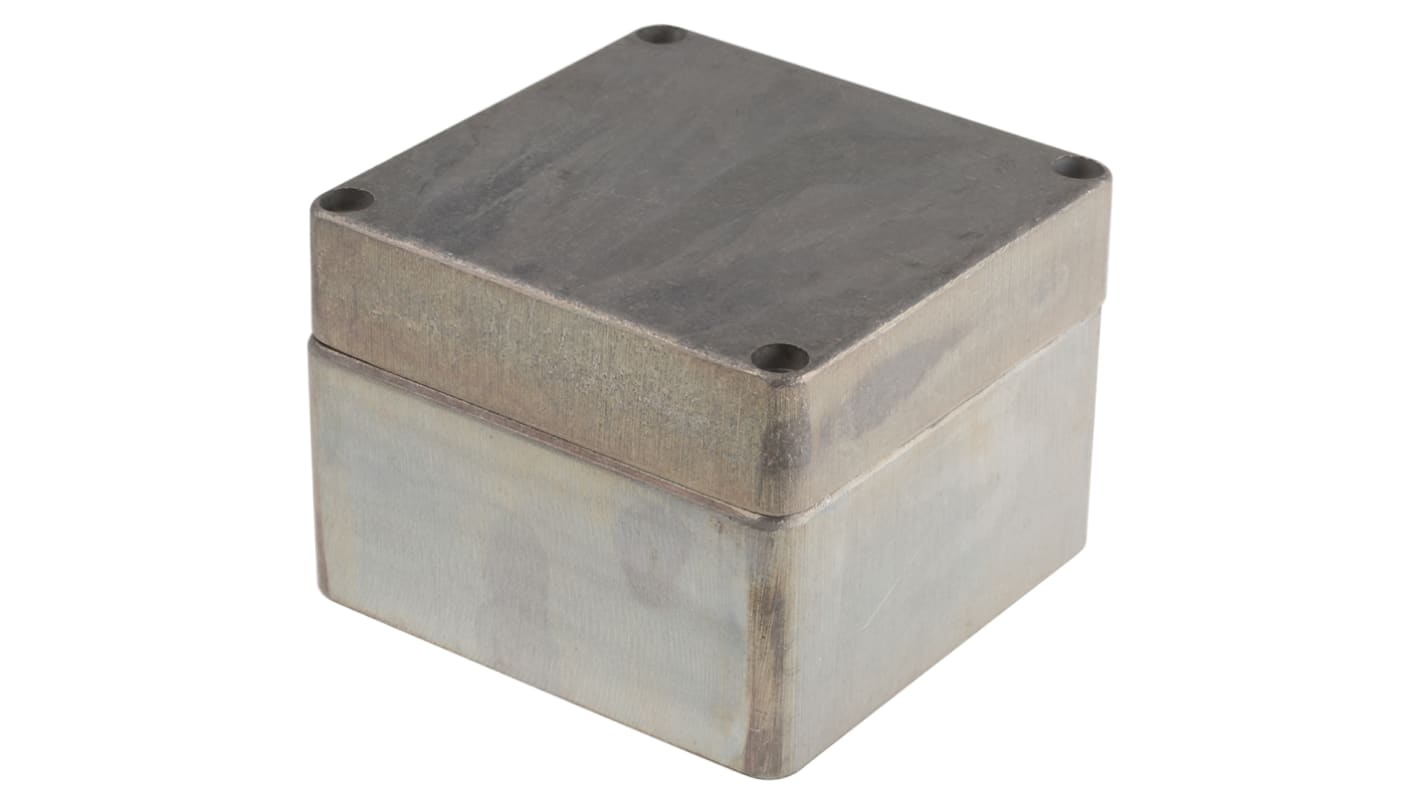 RS PRO Silver Die Cast Aluminium Enclosure, IP66, Silver Lid, 122 x 120 x 91mm