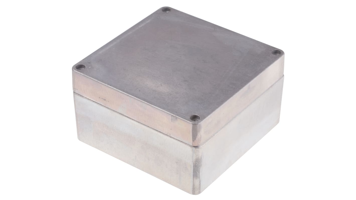 RS PRO Silver Die Cast Aluminium Enclosure, IP66, Silver Lid, 180 x 180 x 100mm