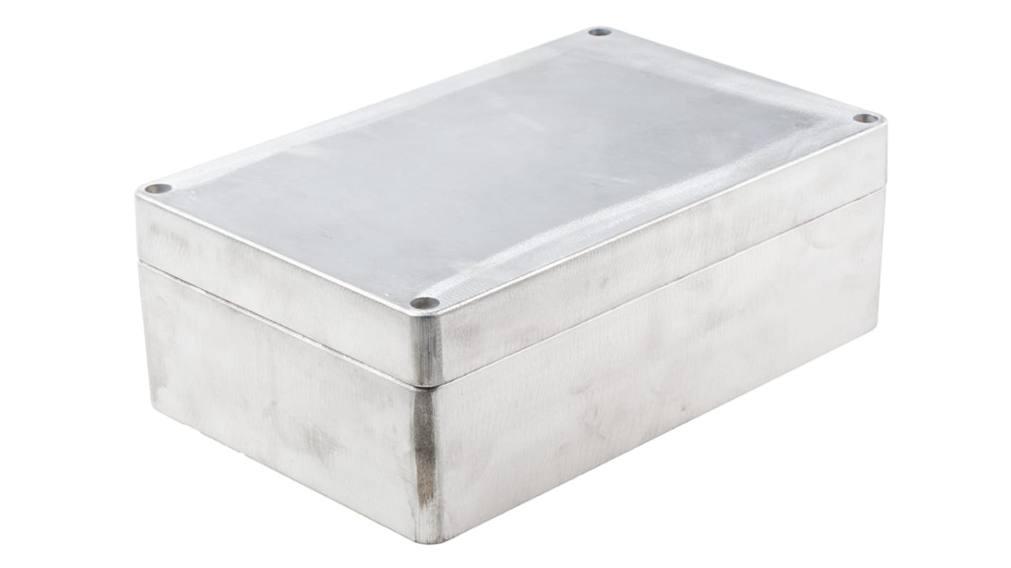 RS PRO Silver Die Cast Aluminium Enclosure, IP66, Silver Lid, 280 x 180 x 100mm