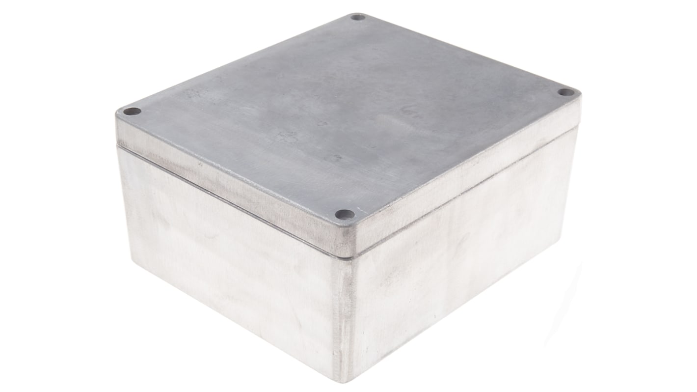 RS PRO Silver Die Cast Aluminium Enclosure, IP66, Silver Lid, 230 x 200 x 110mm