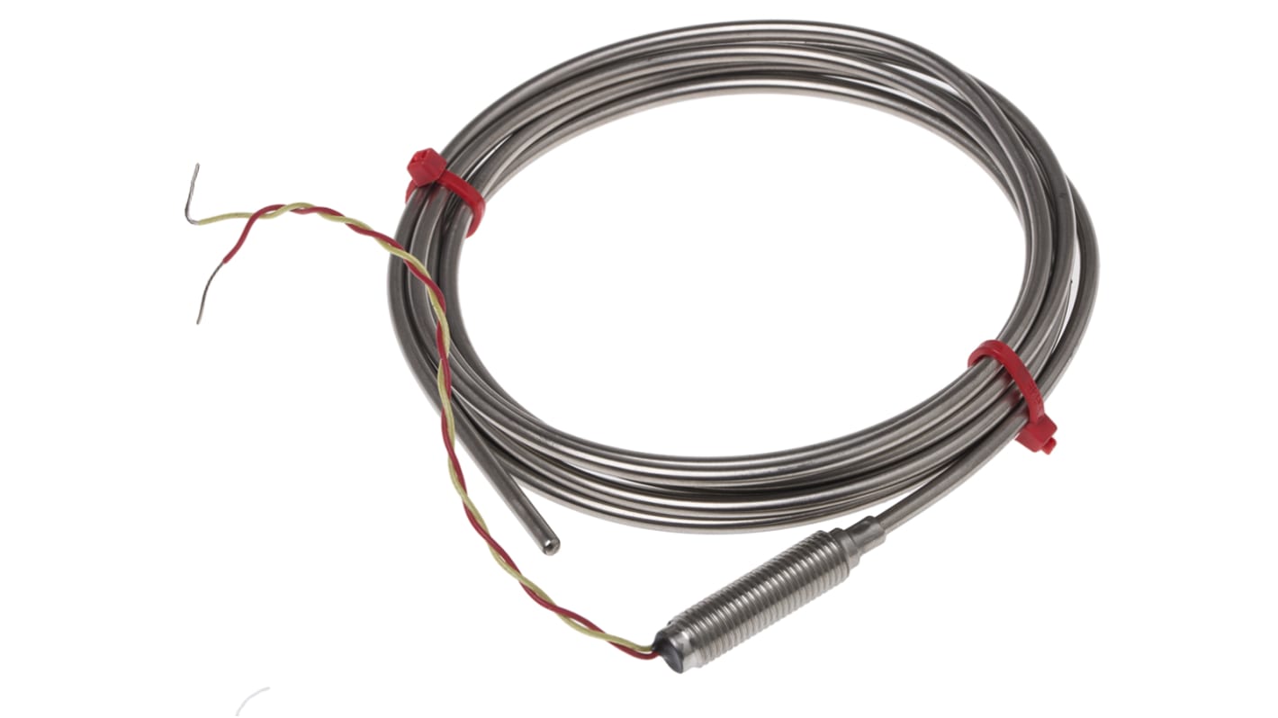 RS PRO Type K Mineral Insulated Thermocouple 2m Length, 3mm Diameter → +1100°C