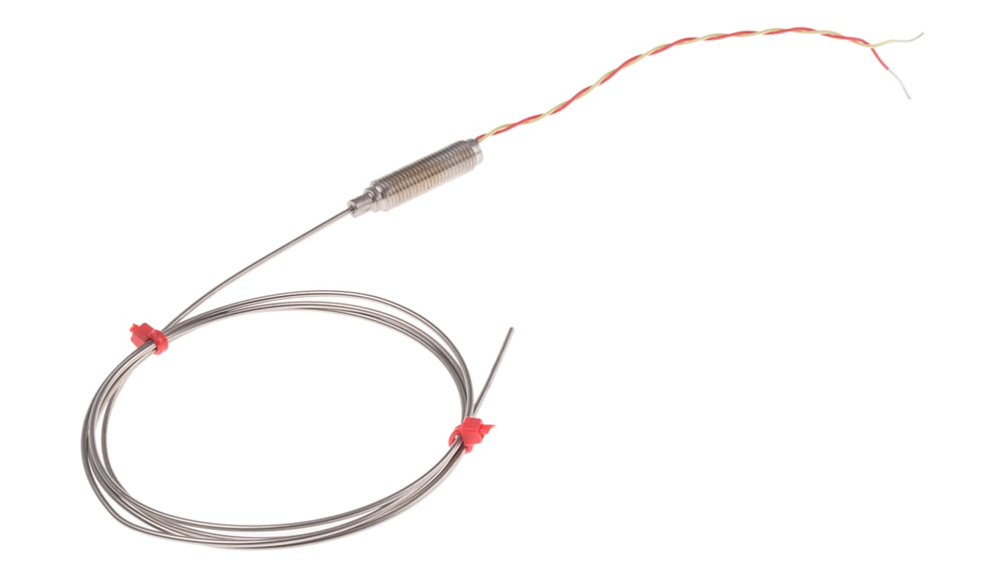 RS PRO Type K Mineral Insulated Thermocouple 1m Length, 1.5mm Diameter → +1100°C
