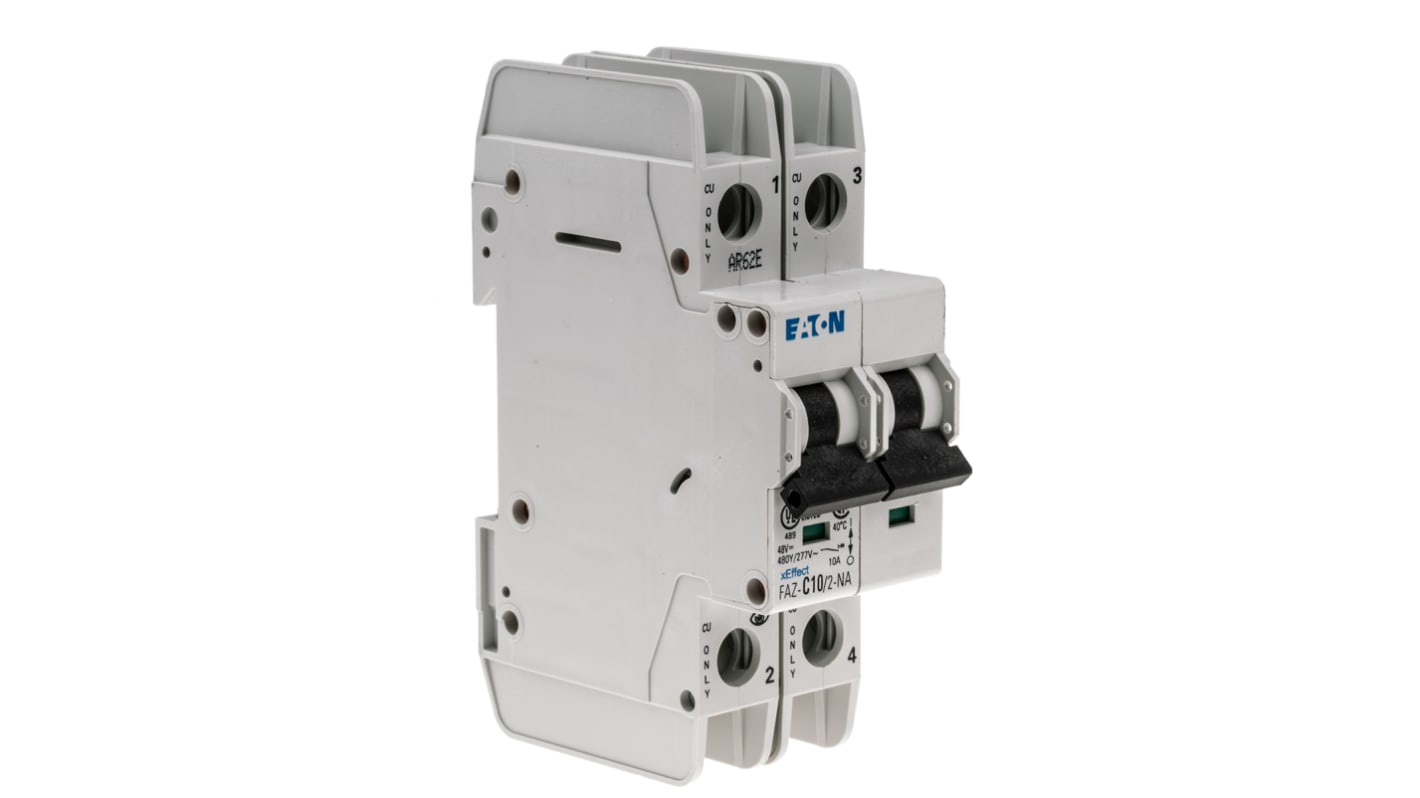 Eaton xEffect MCB, 2P, 10A Curve C, 240 → 415V AC, 60V DC, 10 kA Breaking Capacity
