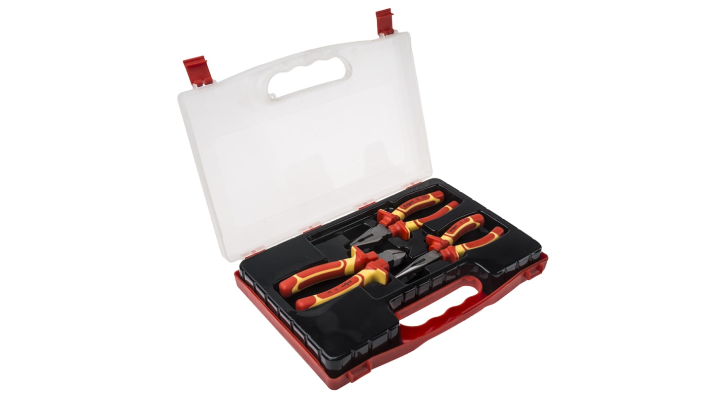 RS PRO 3-Piece Plier Set, VDE/1000V, 250 mm Overall