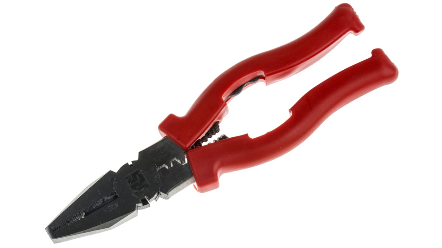 RS PRO Combination Pliers, 200 mm Overall, Straight Tip