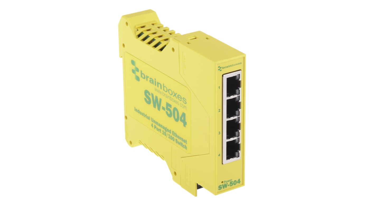 Brainboxes イーサネットスイッチ, SW-504 | RS