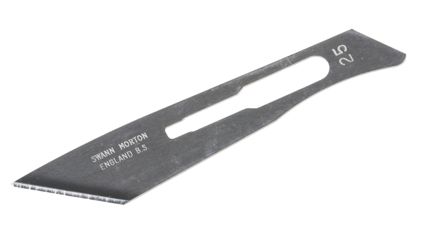 Swann-Morton Carbon Steel Scalpel Blade, No.25, 100 per Package