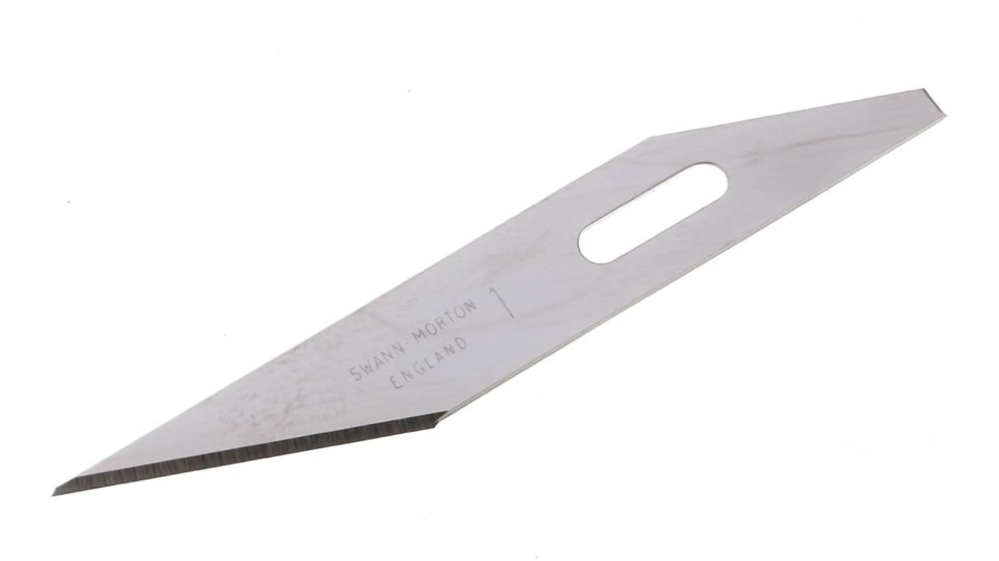 Knivblad Nr. Nr. 1, klinge med Flad af Kulstofstål