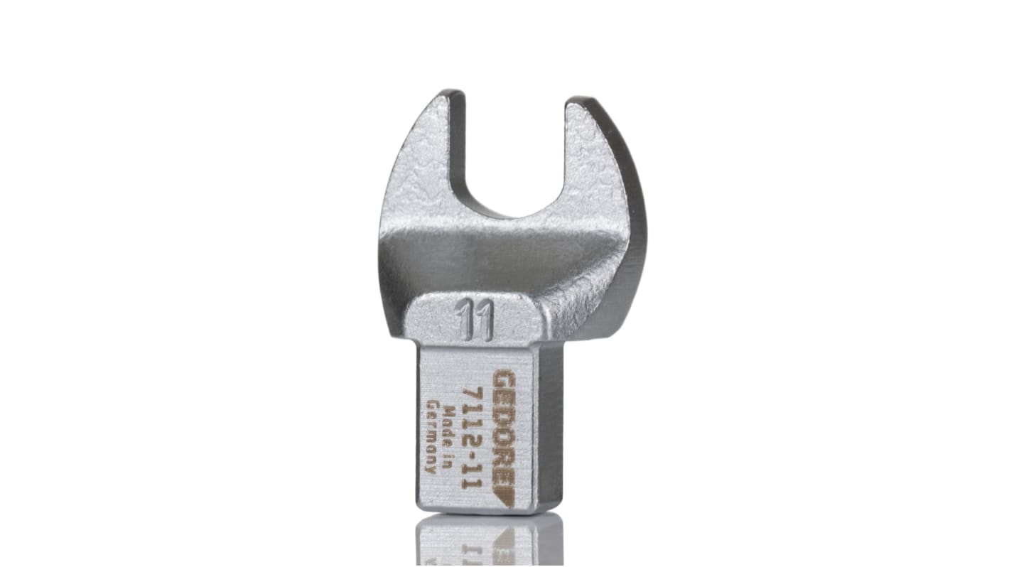 Gedore 7112 Series Spanner Head, 11 mm, 9 x 12mm Insert, Chrome Finish