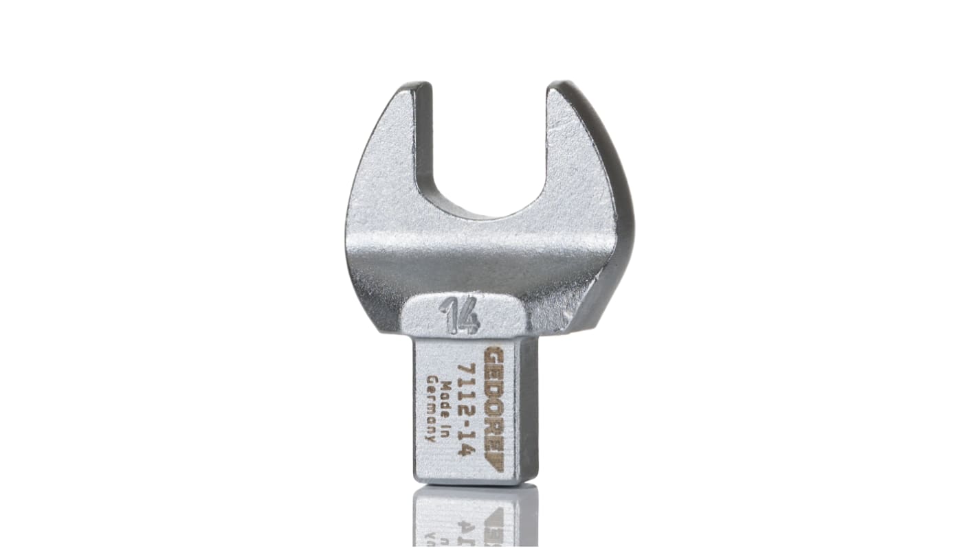 Gedore 7112 Series Spanner Head, 14 mm, 9 x 12mm Insert, Chrome Finish